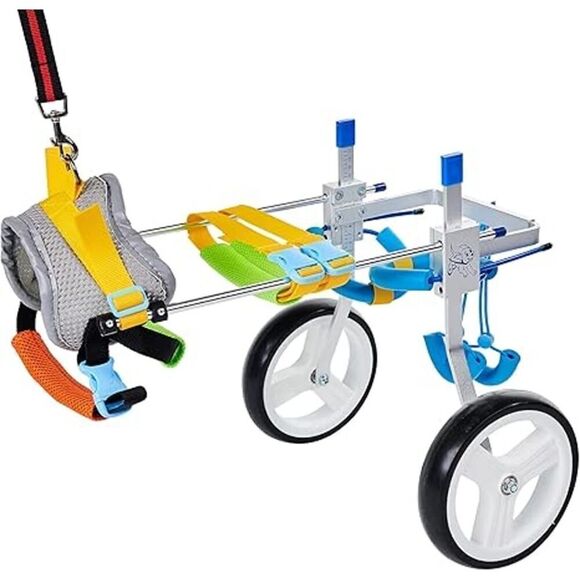 Adjustable 2 Wheel Dog Cart Wheelchair Hind Leg Support Size Small 22-40 lbs - Picture 4 of 10